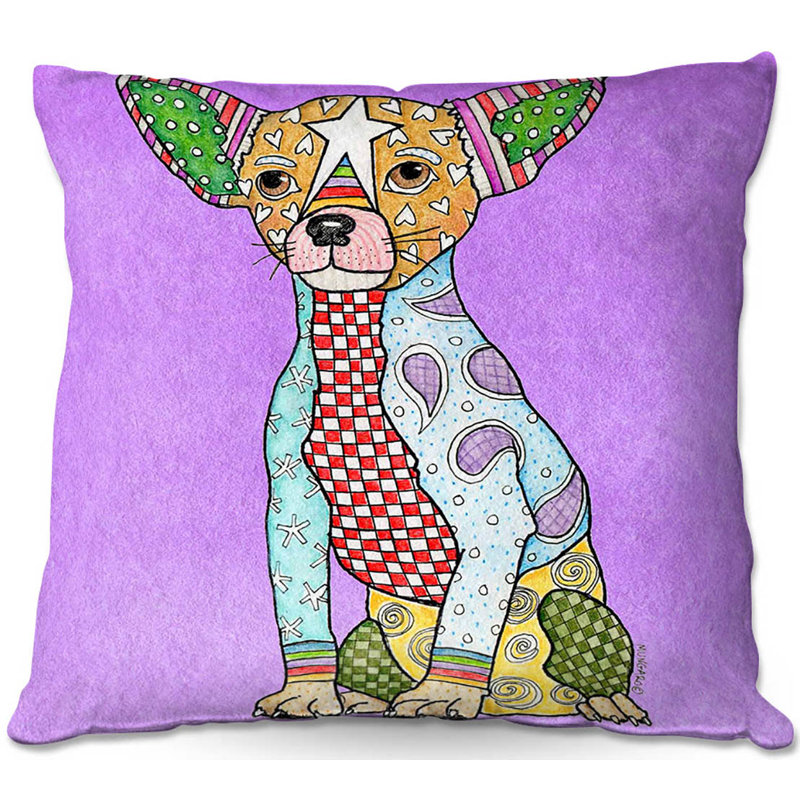 Reversible Throw Pillow, 16" x 16", Violet