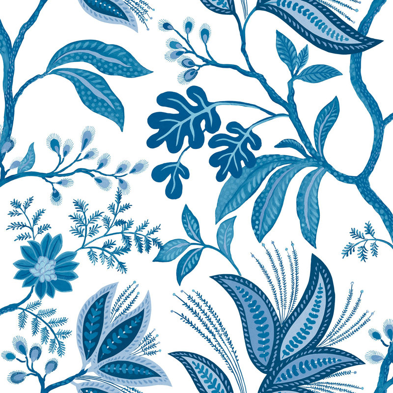 Von 8.23cm x 68.58cm Matte Wallpaper Roll, Blue