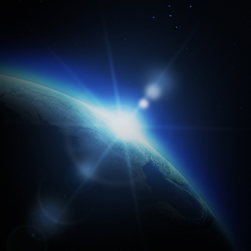 Sunrise In Space by Loops7 - Wrapped Canvas Print, 91cm H x 91cm W