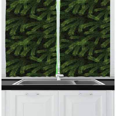 Floral Tailored Kitchen Curtain