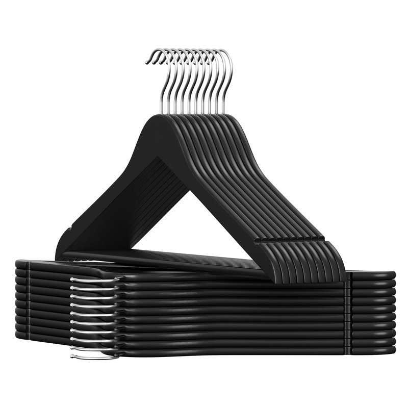 Solid Wood Standard Hanger for Suit/Coat, Ink Black