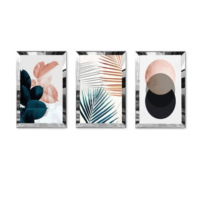 Superbe ensemble de 3 panneaux décoratifs en panneau de fibres à densité moyenne en plexiglas, 11,8 x 15,7 pouces chacun | 100% panneau de fibres à densité moyenne de 3 mm d'épaisseur et structure PLEXIGLASS durable | Art mural parfait pour le salon, la chambre à coucher et le bureau