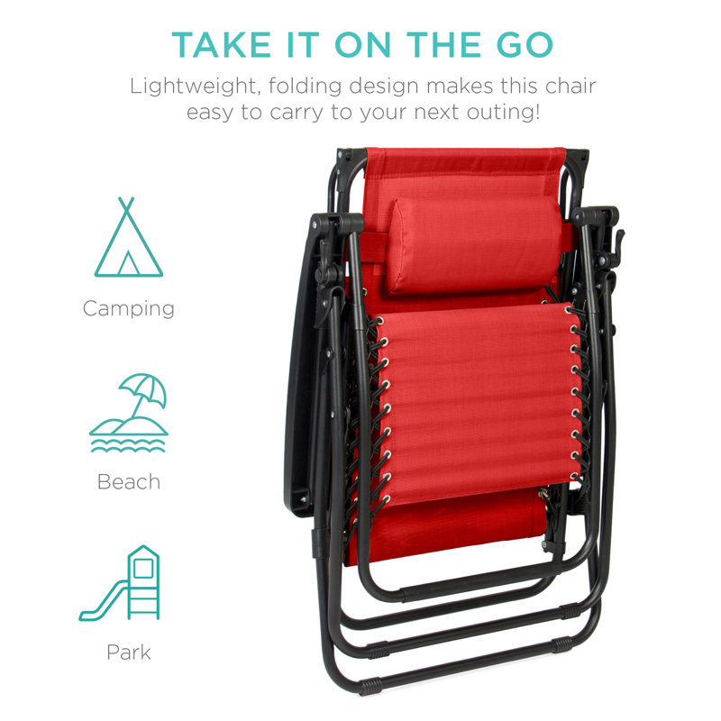 Alahia Folding Recliner Chair, Crimson Red