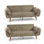 Flared Arm Convertible Corduroy Sleeper Sofa（Set of 2）-1349815654