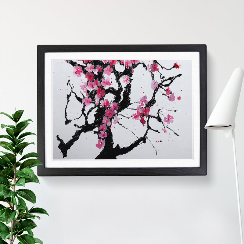 Intoxicating Cherry Blossom Tree Flowers - Framed Print, Black, 46cm H x 64cm W x 2cm D