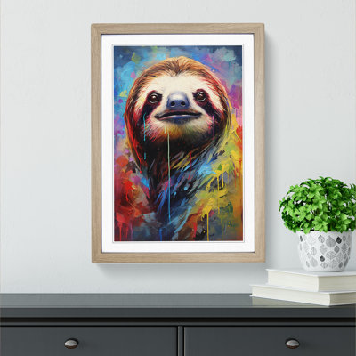 Sloth Modern 1 Piece Single Picture Frame Wall Art