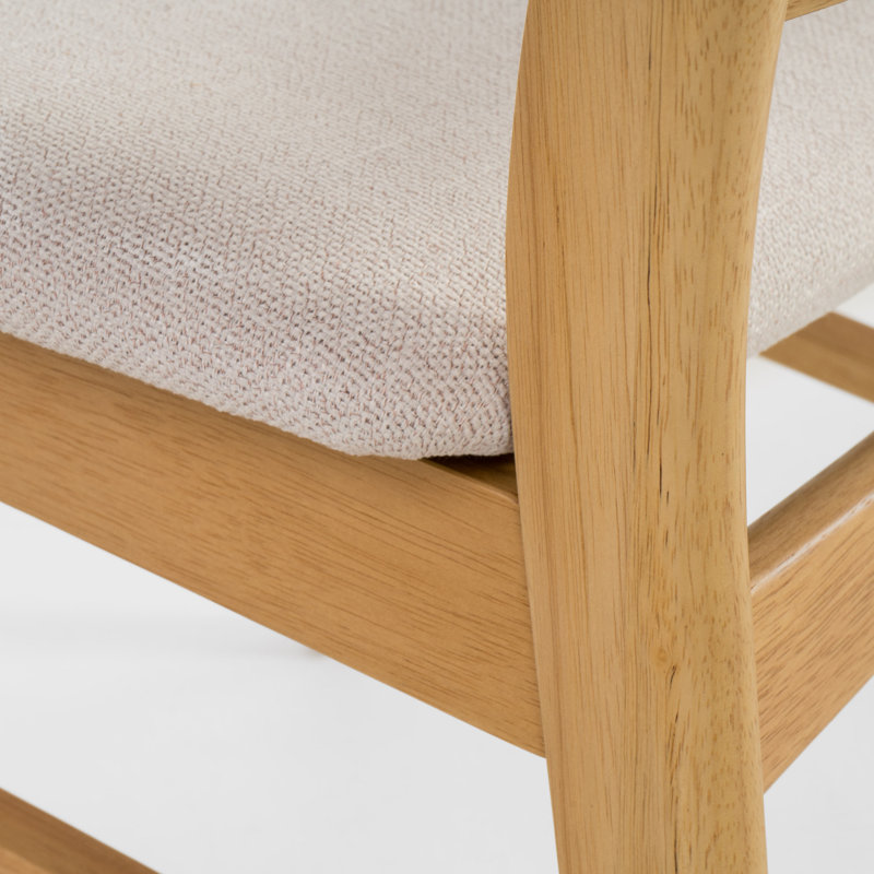 Ensemble repas pour 4 personnes Arbel, Chêne naturel, Beige clair, H 30 po x L 59 po x l 35 po