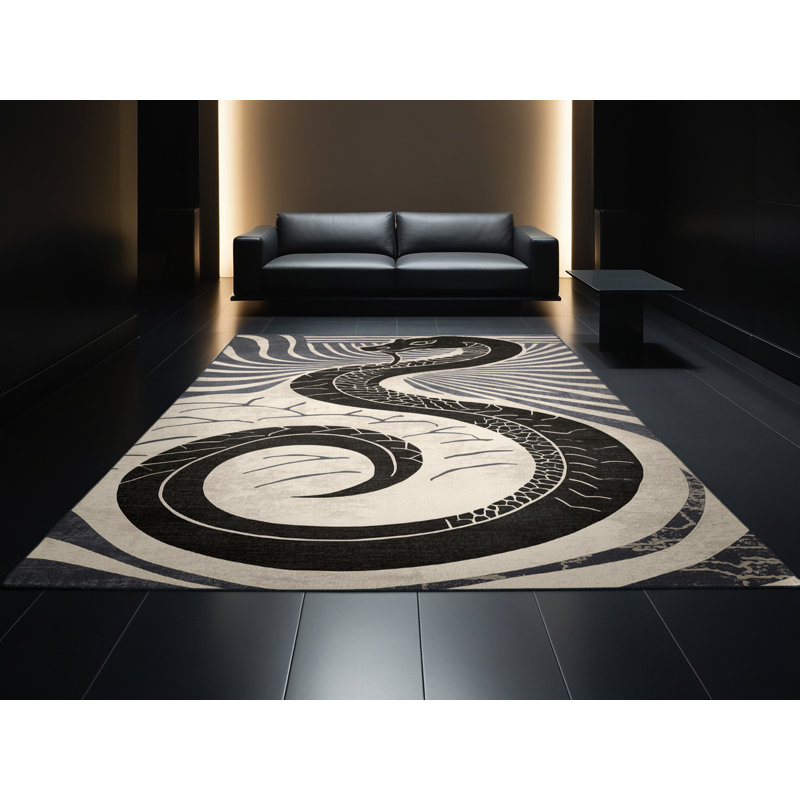 Tapis arc-en-ciel doux et moelleux beige, 7 x 10