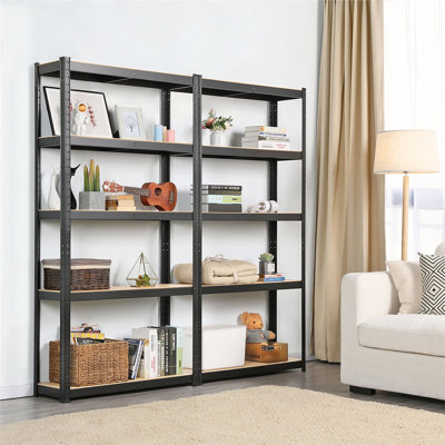  2PCS 5 Tiers Metal Storage Shelf 180 cm Height 