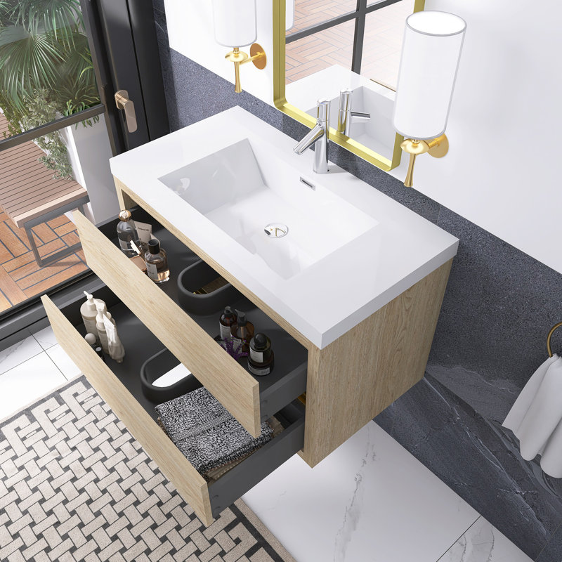 36" Wall Mounted Bathroom Vanity With Sink