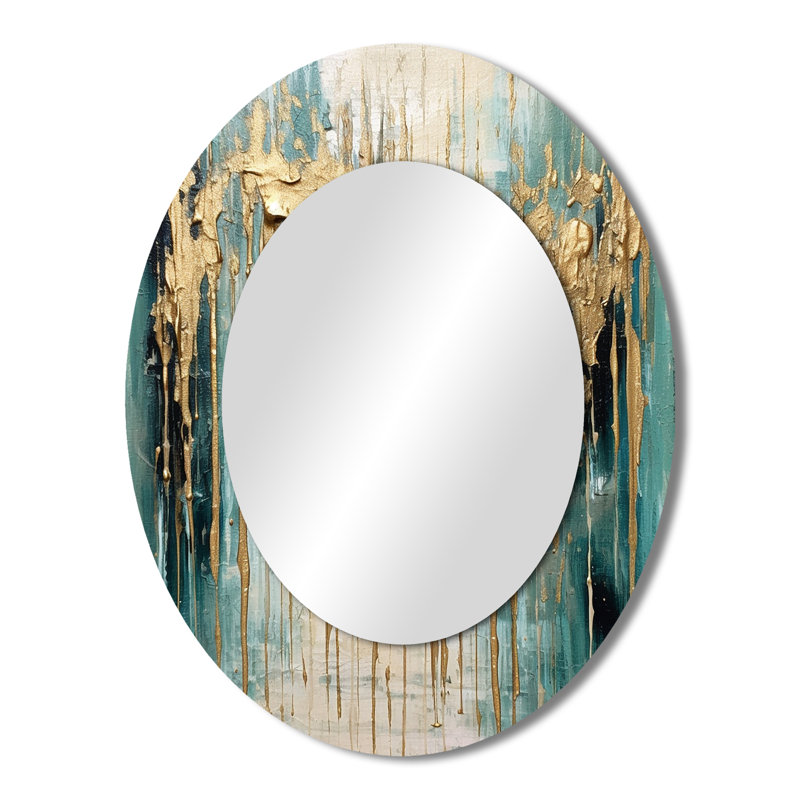 Gilded Daydreams VI - Brown Oval Wall Mirror Decor, 43" x 33"