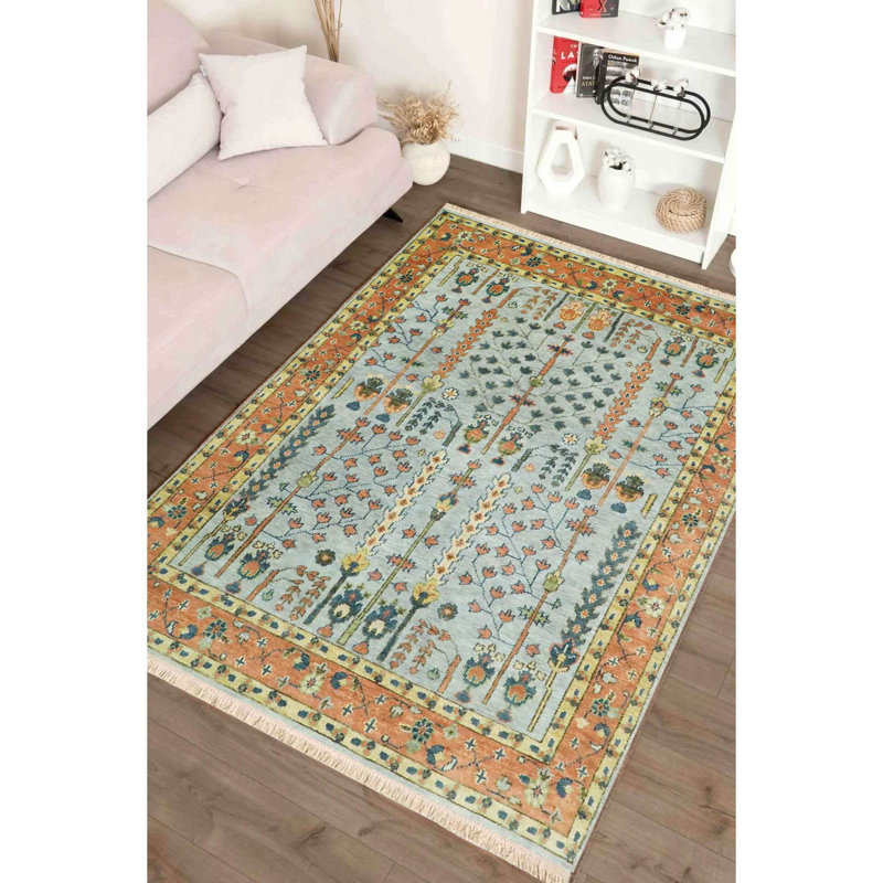 Tapis bleu clair Persian Trellis