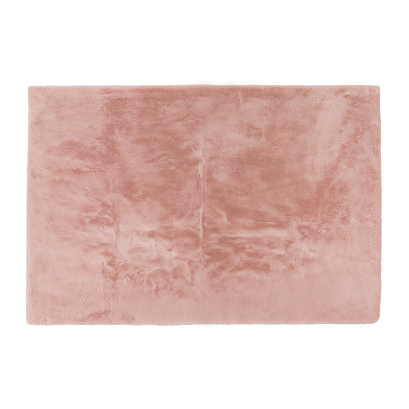Tapis rose fausse fourrure de lapin Offerman, Rectangle 5 pi x 8 pi