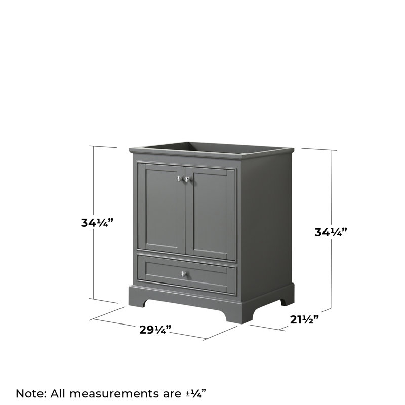 Deborah 29.25'' Single Bathroom Vanity Base Only, Dark Gray/Polished Chrome
