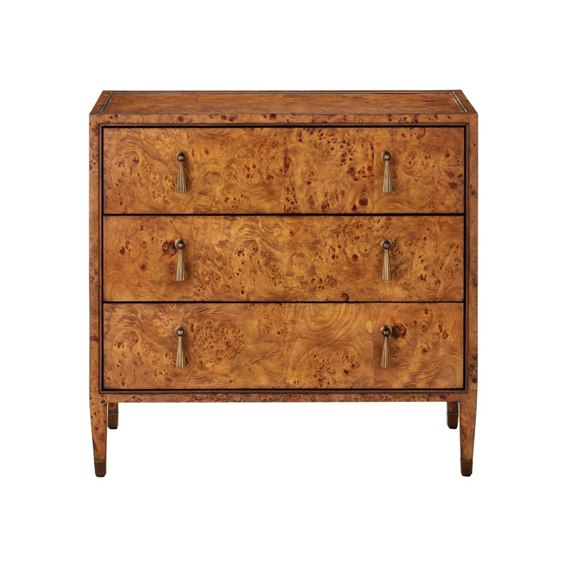 Evie Solid Wood Accent Chest, Mappa Burl