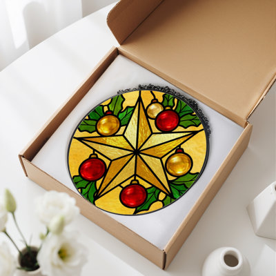 Panneau de vitrail 12 "H Star Ornaments