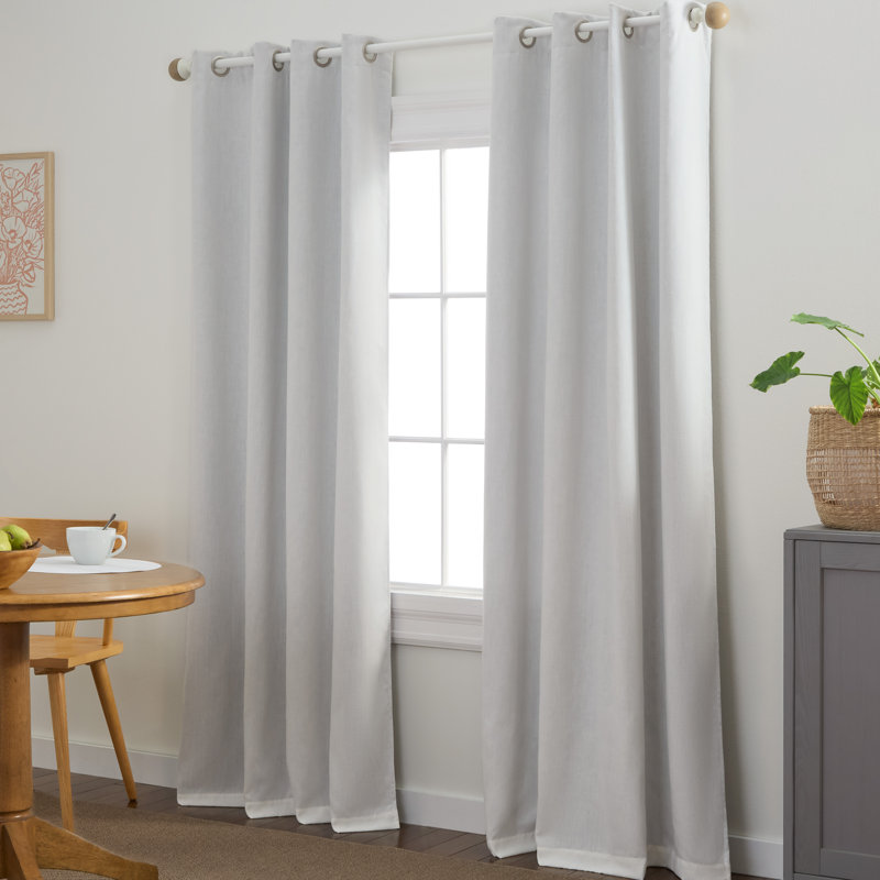 TOWN & COUNTRY BASICS SELENA Solid Linen Texture Indoor Curtains 2-Pack , Ivory, 50" W x 96" L