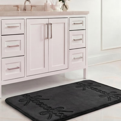 Juicy Couture Ribbon Border Memory Foam 1-Piece Bath Mat