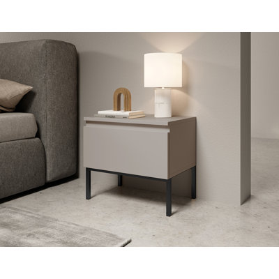 Moaad 49cm W Steel Bedside Table