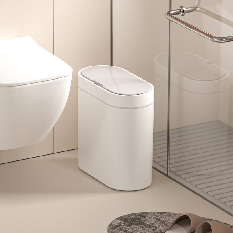 Axal Plastic Motion Sensor Kitchen Trash Can - 2.5L, White