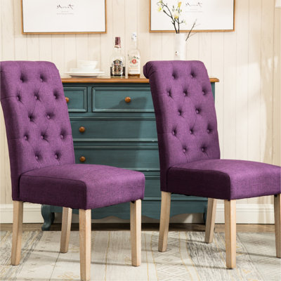Salle à manger en bois massif, 2 chaises, mauve, 2 pièces mauves tendance, chaleur de la pièce