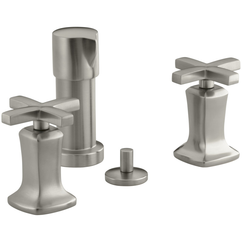 Robinet de bidet à poignée verticale Margaux®, Nickel brossé éclatant