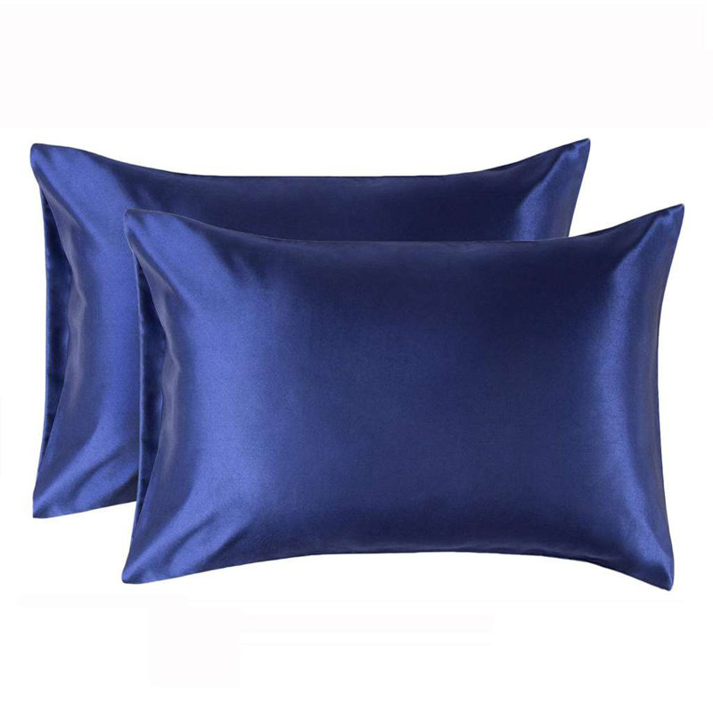 Satin - Set of 2, King Pillowcase, Blue