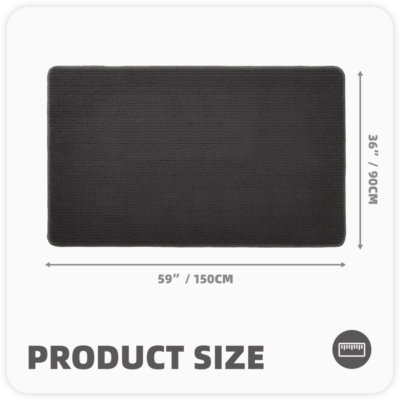 Tapis d'entrée / extérieur antidérapant Brynsley, Noir, L 36 po x L 59 po