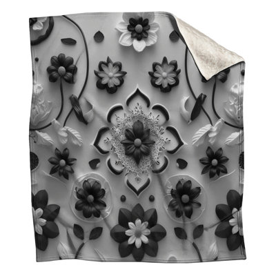 Couvertures d'arrangement floral noir et blanc
