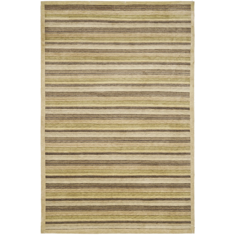 Tapis beige / brun noué à la main Dervock