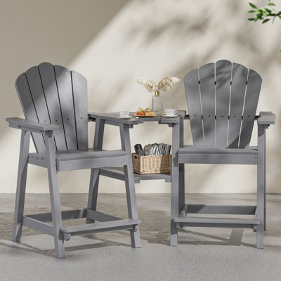 Hautes chaises Adirondack hautes, ensemble de 2 chaises de balcon à haut dossier d'extérieur