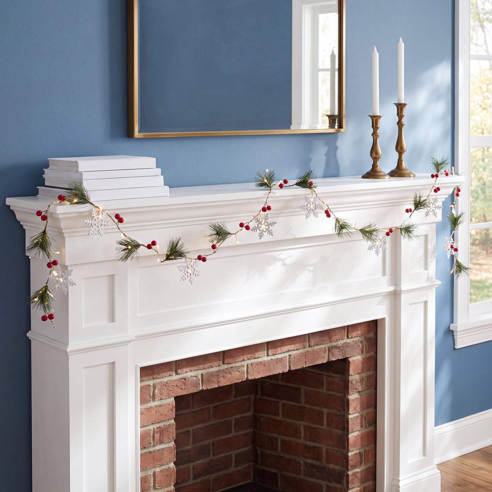 3'' in. Lighted Faux Berry Garland