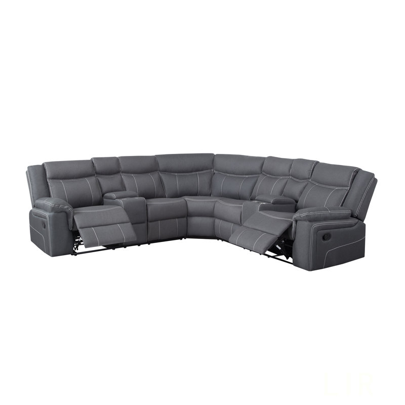Canapé modulaire inclinable manuel 109,4 po avec accoudoirs coussinés et inclinaison réglable pour un confort ultime