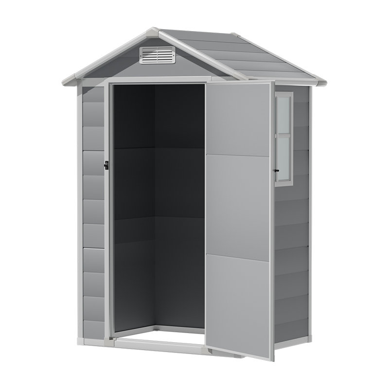 4.4 x 3.4FT Garden Plastic Storage Shed with Lockable Hinged Door