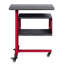 Table d'appoint rectangulaire rouge avec base en métal et surface en contreplaqué de bois contemporaine pour tablette principale