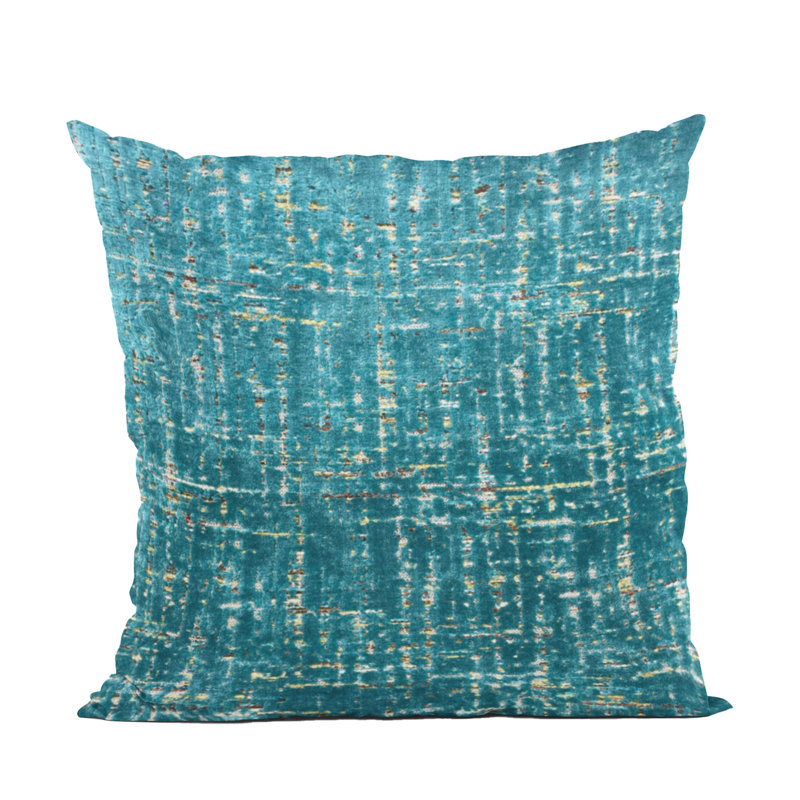 Coussin Plutus Luxe Aurora, Carrée, H 24 po x l 24 po, Doré / Sarcelle