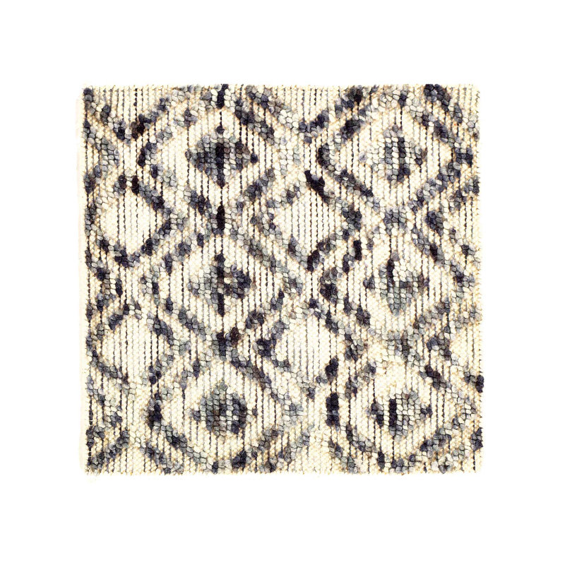 Silver color Pile & Loop Design Rug 2'X 2'