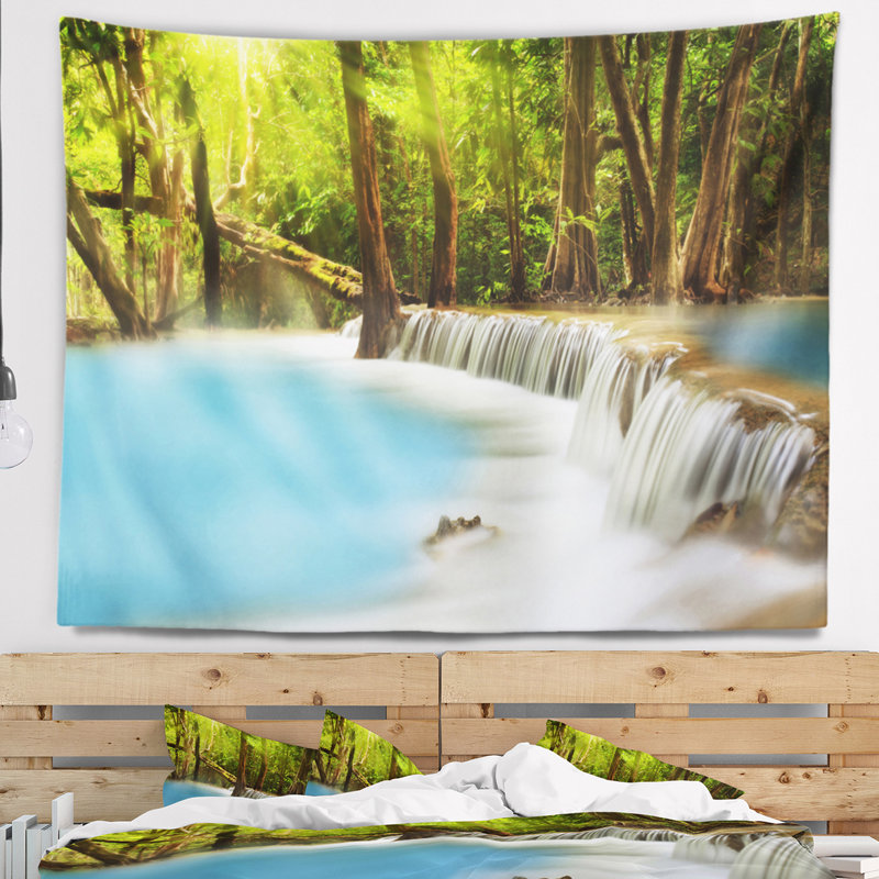 Photographie huai mae kamin cascade tapisserie, H 32 po x l 39 po