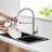 Contemporary Kitchen Sink Faucet With Pull Down , Brushed Nickel, 360 Rotation Design Nickel Spray, Single Handle, Rotatable For Use