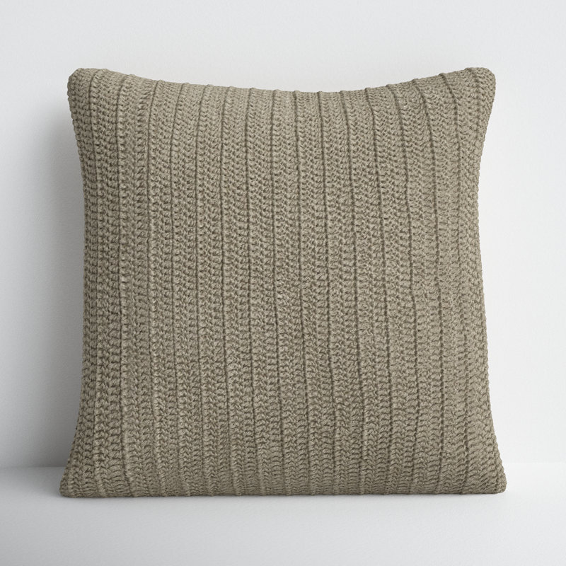 Rowan Square Cotton Pillow Cover & Insert, Natural
