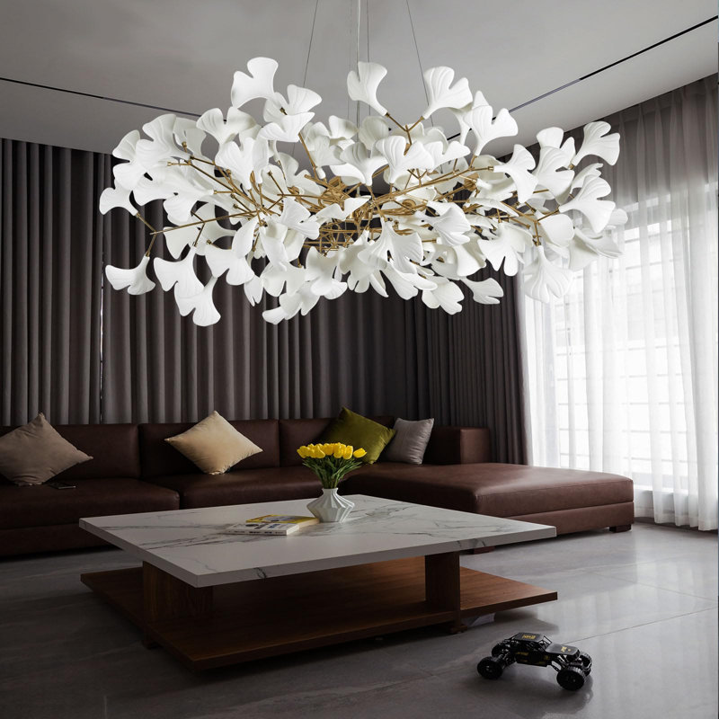 Leaf Chandelier, 8 Lights, 13.8" H x 23.6" W x 23.6" D