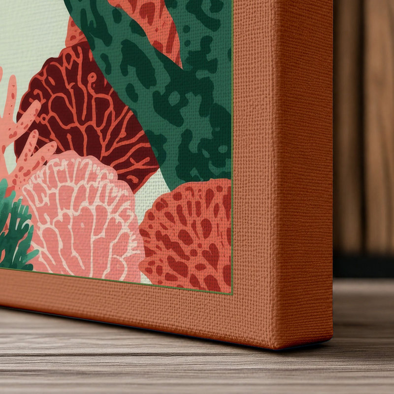 Desert Garden Botanical - Wrapped Canvas, 36x24 - 91.4 x 61.0 cm, Terracotta Border