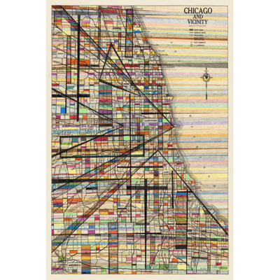 Modern Map Of Chicago by Nikki Galapon - Wrapped Canvas Print