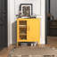 Armoire de rangement à porte grillagée et en métal jaune, casier en acier robuste à 3 niveaux avec 2 tablettes réglables, armoire d'appoint pour le salon, le bureau personnel, H 33 po x l 29,5 po x P 13,8 po-777802648