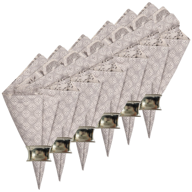 Namboodri Nazima Gray Cotton Reversible Cotton Napkin
