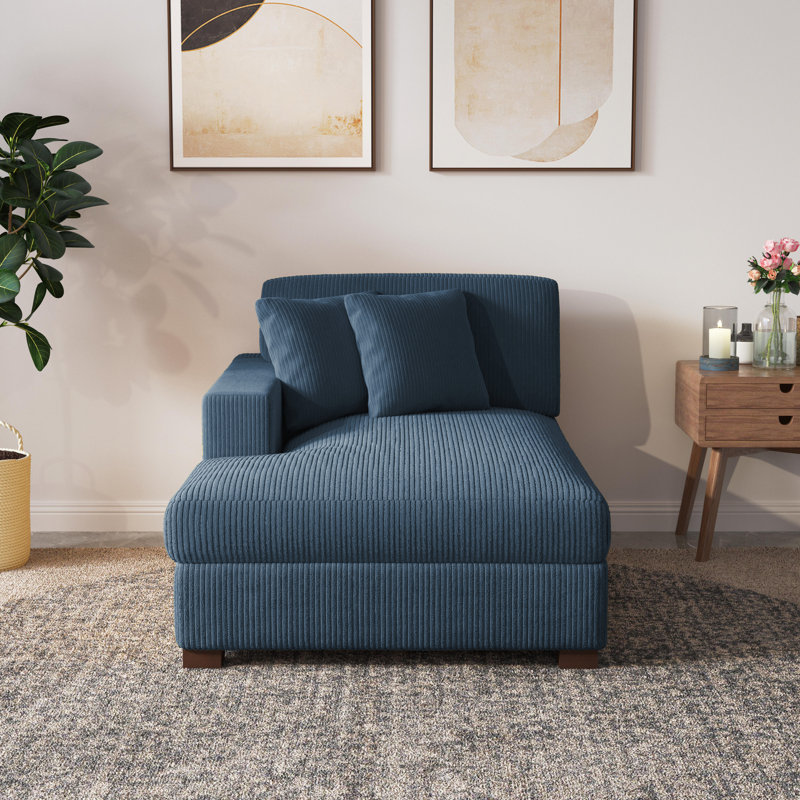 Upholstered Chaise Lounge, Left Hand Facing