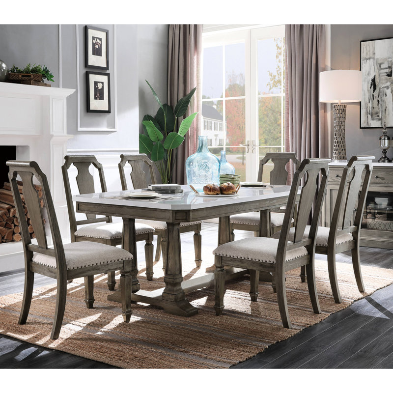 2 pièces chaises d'appoint rustiques - lin beige, touche chêne vieilli