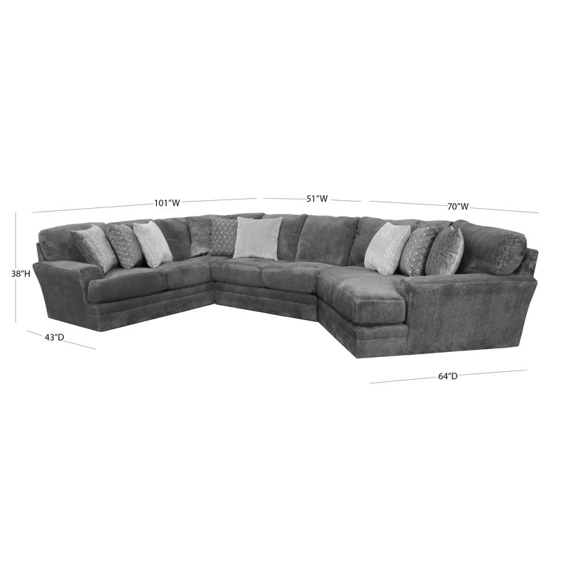 Canapé modulaire rembourré 3 pièces Sazur, Mélange de polyester brun