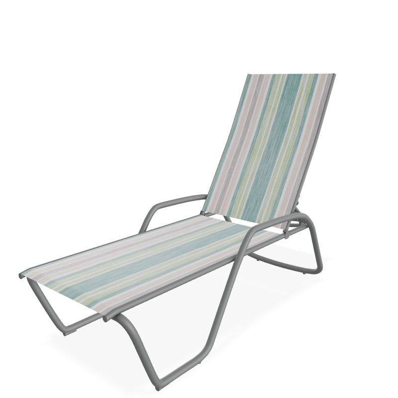 Outdoor Rust-Resistant Metal Chaise Lounge, Textured Graphite, Tempo