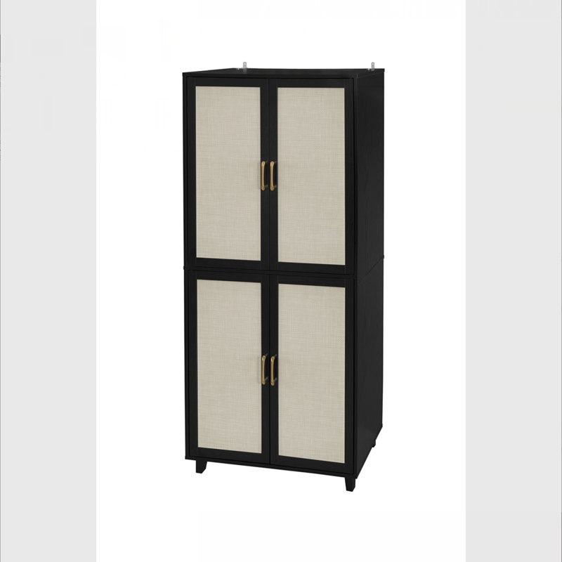 Ardes 30'' Wide 6 - Shelf Storage Cabinet, Black